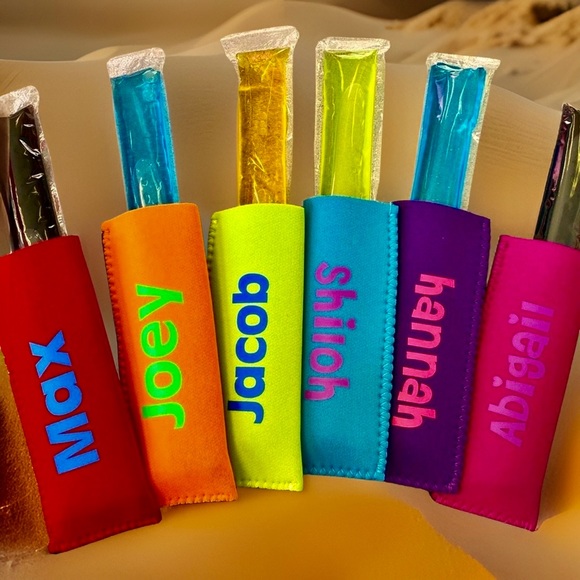 PERSONALIZED popsicle holder cover kids summer flavored ice monogram - Picture 2 of 2